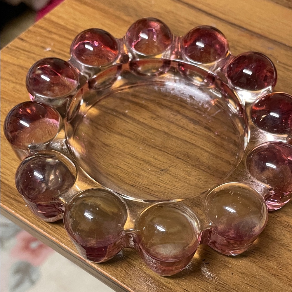 Bubble Glass Trinket Dish in Pink